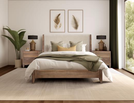 Set of 2 Parota Nova, 2 Drawer Nightstand