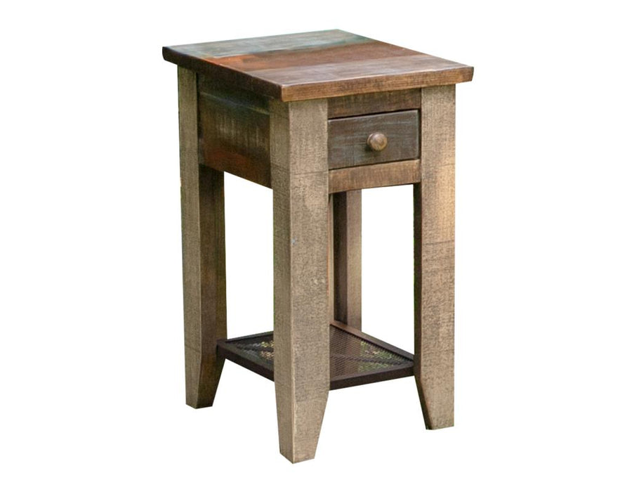 Set of 2 Antique, 1 Drawer Chairside Table