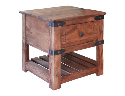 Set of 2 Parota II, 1 Drawer End Table