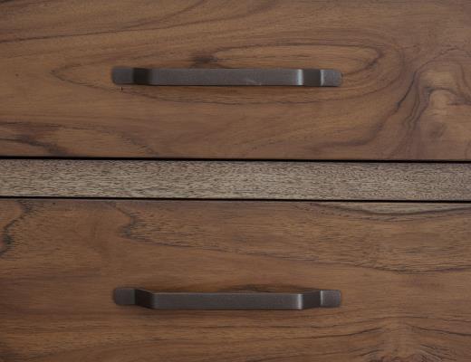 Set of 2 Natural Teca, 2 Drawer, Nightstand