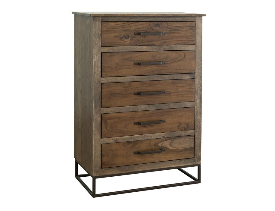 Natural Teca, 5 Drawer, Chest