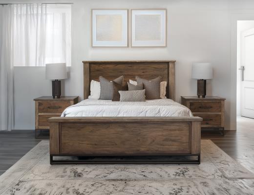 Set of 2 Natural Teca, 2 Drawer, Nightstand