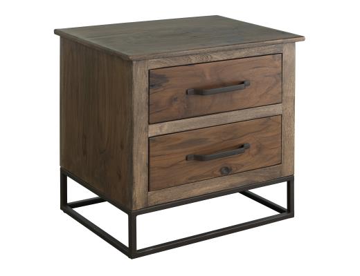 Set of 2 Natural Teca, 2 Drawer, Nightstand
