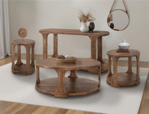Set of 2 Balam, 1 Shelf, Chairside Table
