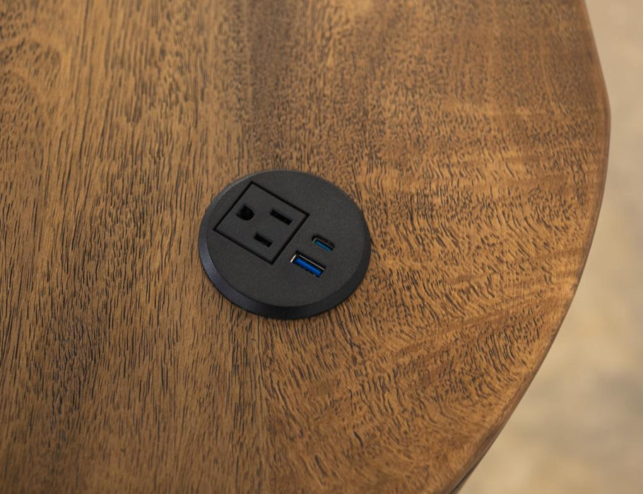 Kelwin Handcrafted Modern Desk with Curved Mango & Teak Wood