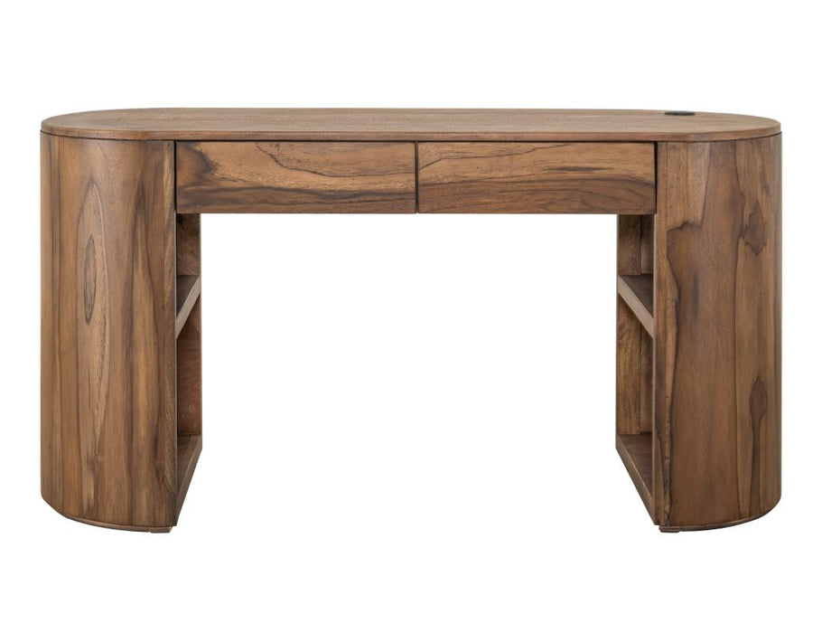 Kelwin Handcrafted Modern Desk with Curved Mango & Teak Wood