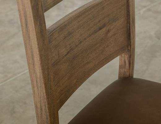 Set of 2 Natural Teca, Wooden Chair