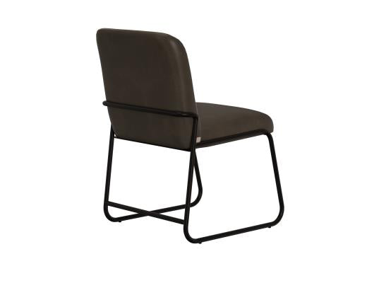 Set of 2 Seating, Wooden Frame & Metal Base, Upholstered Chair