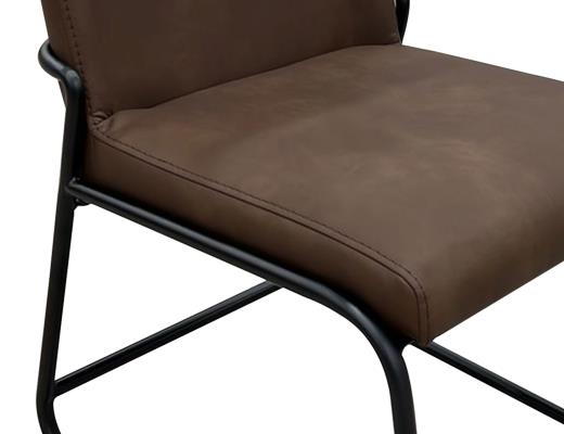 Set of 2 Seating, Wooden Frame & Metal Base, Upholstered Chair