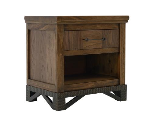Set of 2 Walnut, 1 Drawer, 1 Shelf, Nightstand