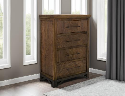 Walnut, 4 Drawer, Chest