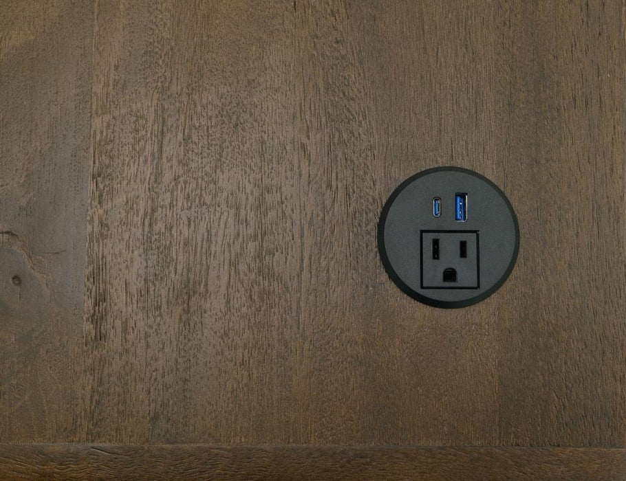 Renzo Modern Solid Wood Desk in Light & Chocolate Brown