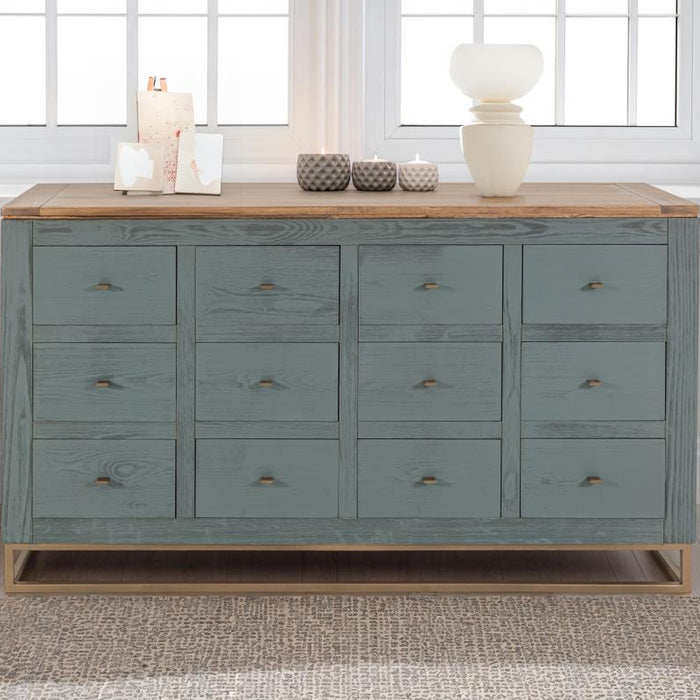 Bronwyn Fall Solid Wood 12-Drawer Storage Console