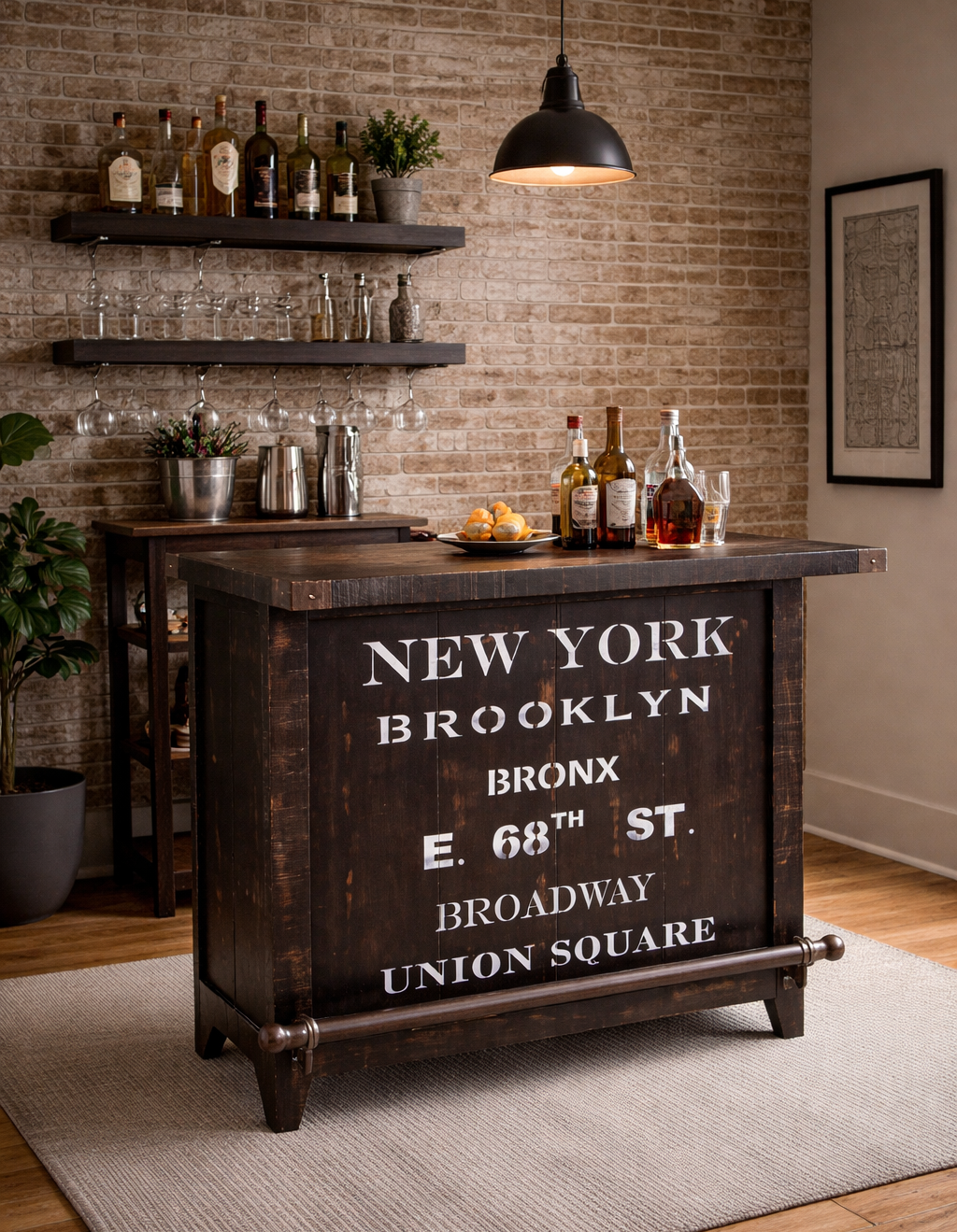 Buy City Bar with Wine Rack - 48