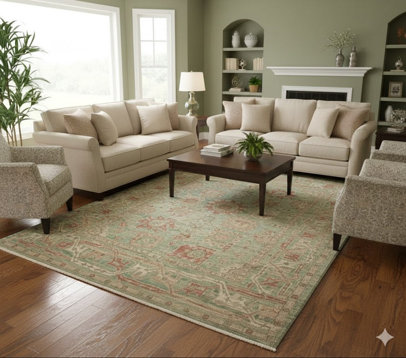 Hand-Knotted Sultanabad Vegetable-Dyed Wool Rug, 9' 1" x 11' 11"  (K)