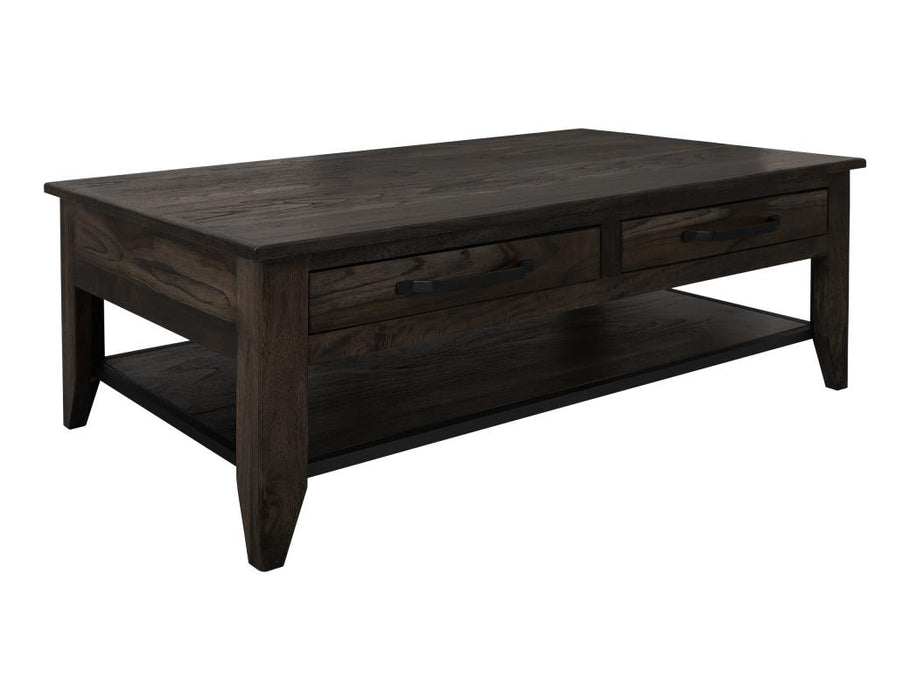 Teak, 4 Drawer, 1 Shelf Cocktail Table