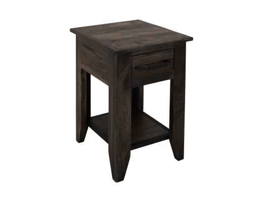 Set of 2 Teak, 1 Drawer, 1 Shelf, Chairside Table