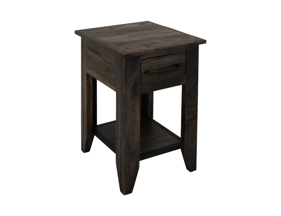 Set of 2 Teak, 1 Drawer, 1 Shelf, Chairside Table