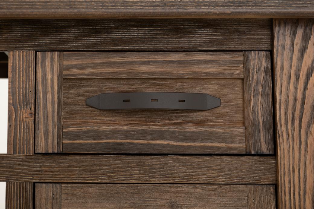 Freya Mixed Wood Kitchen Island and Stool Set – Rustic Brown