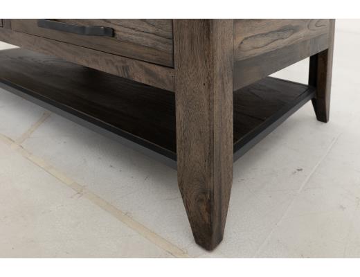 Teak, 4 Drawer, 1 Shelf Cocktail Table
