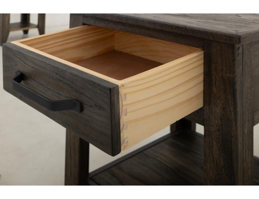 Set of 2 Teak, 1 Drawer, 1 Shelf, End Table