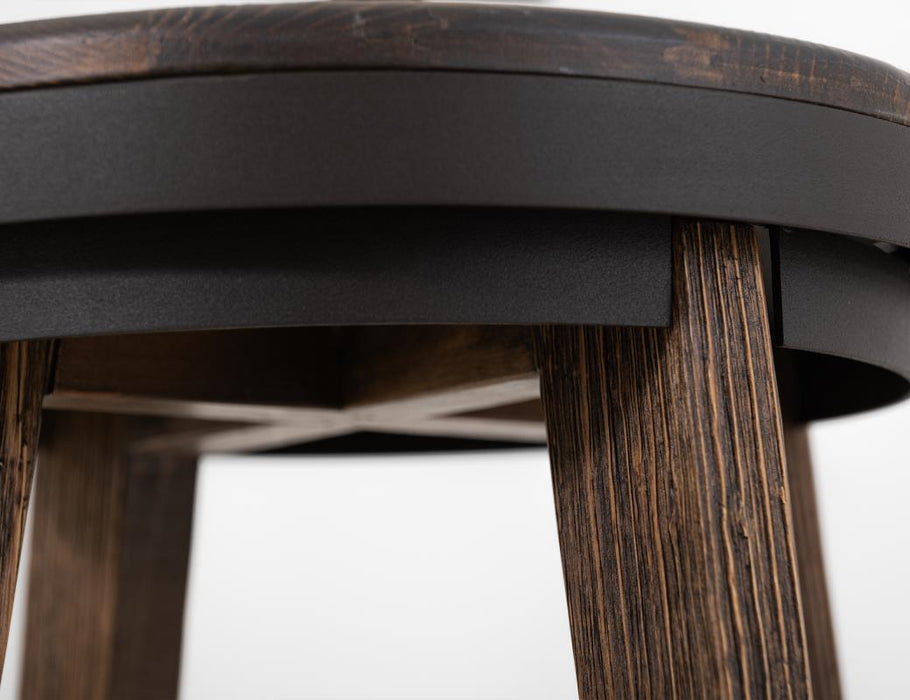 Freya Mixed Wood Kitchen Island and Stool Set – Rustic Brown