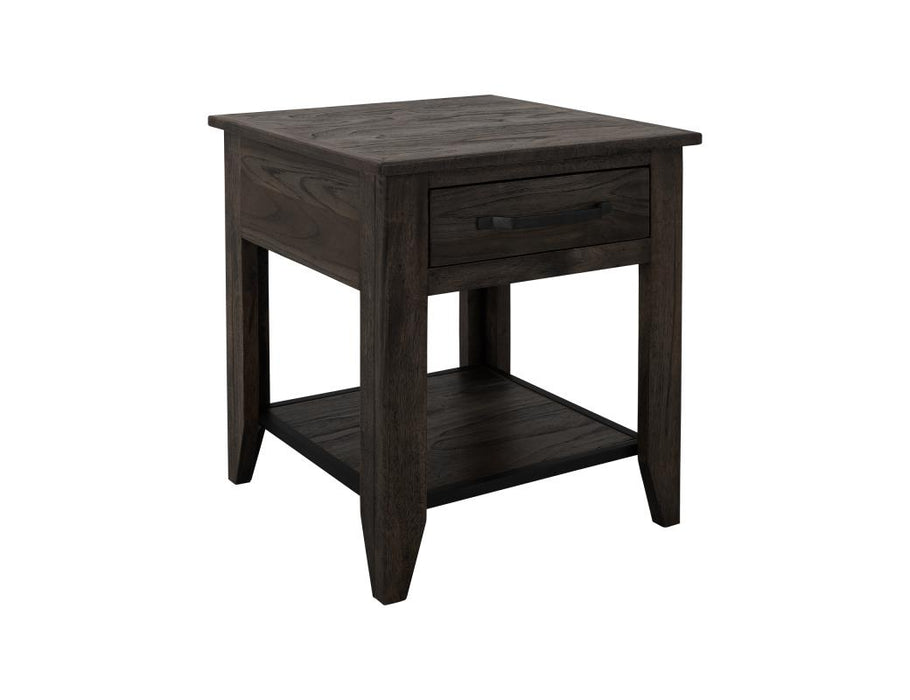 Set of 2 Teak, 1 Drawer, 1 Shelf, End Table