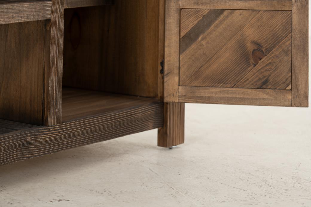 Freya Mixed Wood Kitchen Island and Stool Set – Rustic Brown