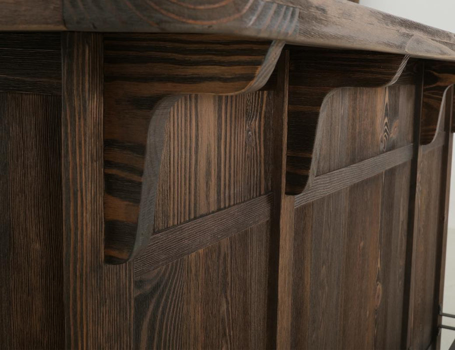 Freya Solid Wood Bar with Shot-Glass Shelf & Matching Stools