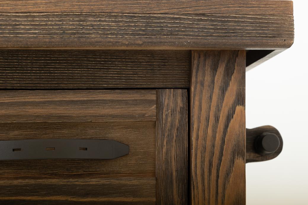 Freya Mixed Wood Kitchen Island and Stool Set – Rustic Brown