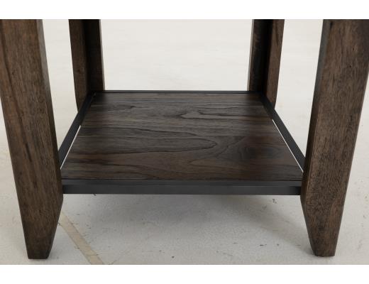 Set of 2 Teak, 1 Drawer, 1 Shelf, Chairside Table
