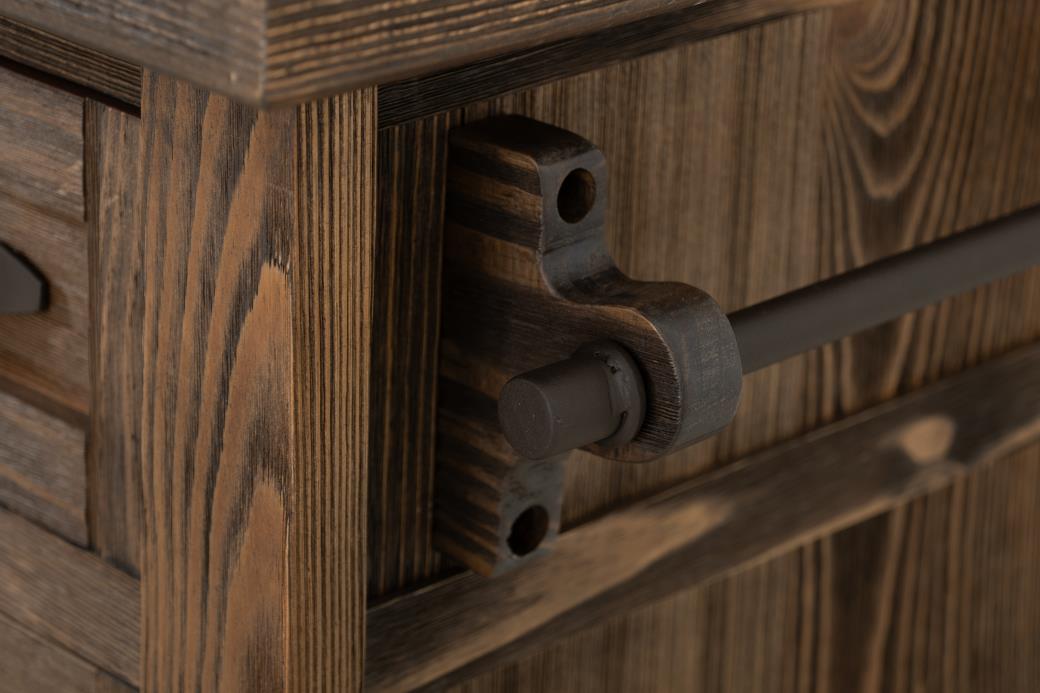 Freya Mixed Wood Kitchen Island and Stool Set – Rustic Brown