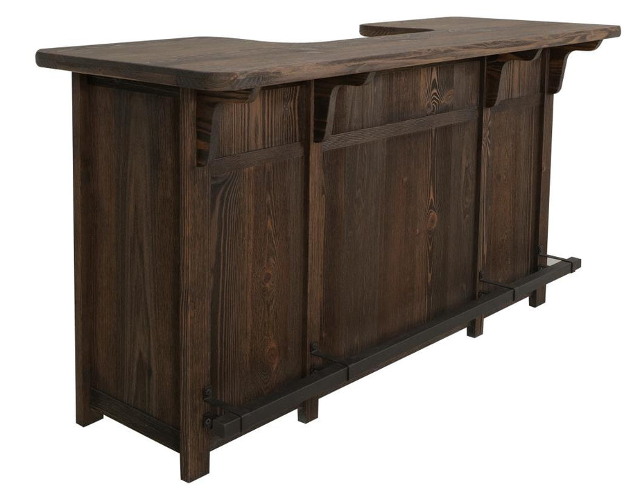 Freya Solid Wood Bar with Shot-Glass Shelf & Matching Stools