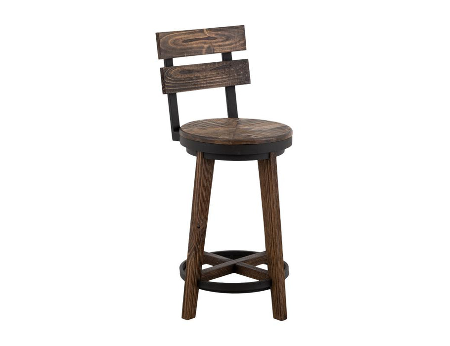 Freya Mixed Wood Kitchen Island and Stool Set – Rustic Brown