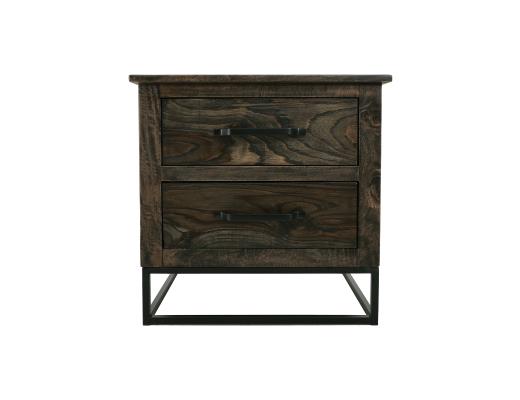 Set of 2 Teak, 2 Drawer Nightstand