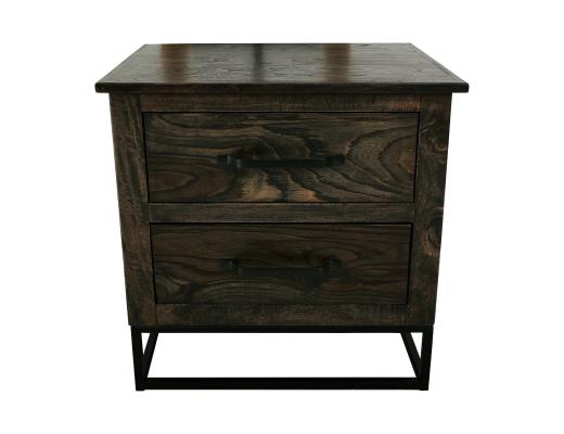 Set of 2 Teak, 2 Drawer Nightstand