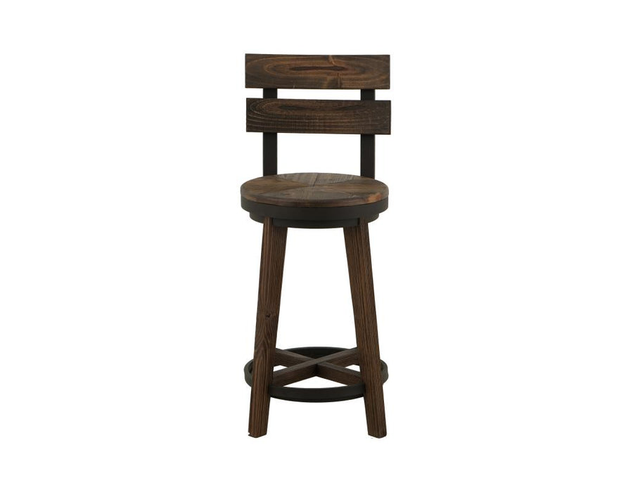 Freya Mixed Wood Kitchen Island and Stool Set – Rustic Brown