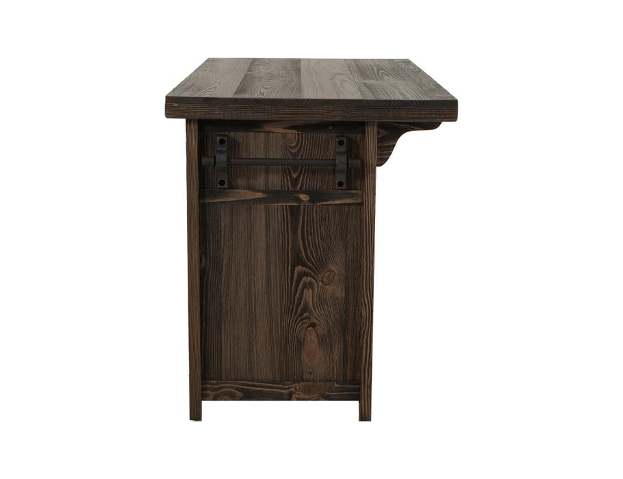 Freya Mixed Wood Kitchen Island and Stool Set – Rustic Brown