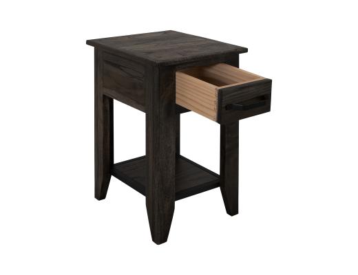 Set of 2 Teak, 1 Drawer, 1 Shelf, Chairside Table