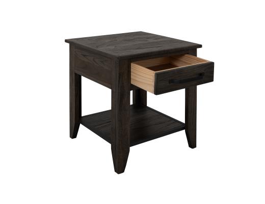 Set of 2 Teak, 1 Drawer, 1 Shelf, End Table