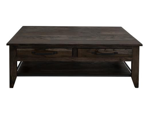 Teak, 4 Drawer, 1 Shelf Cocktail Table