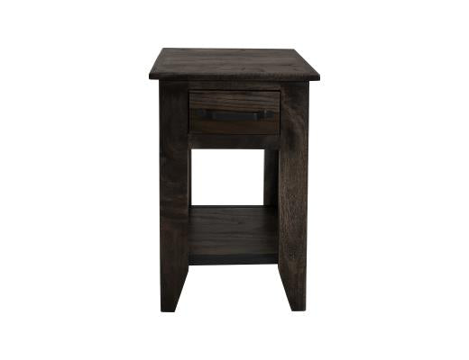 Set of 2 Teak, 1 Drawer, 1 Shelf, Chairside Table