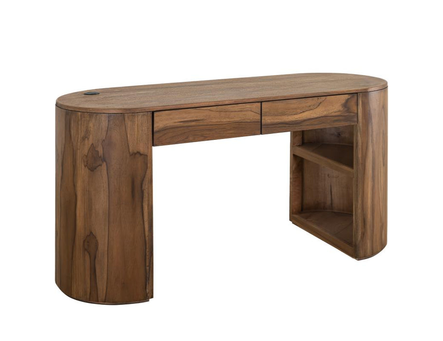 Kelwin Handcrafted Modern Desk with Curved Mango & Teak Wood