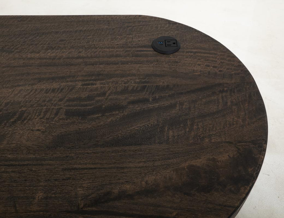 Kelwin Handcrafted Modern Desk with Curved Mango & Teak Wood