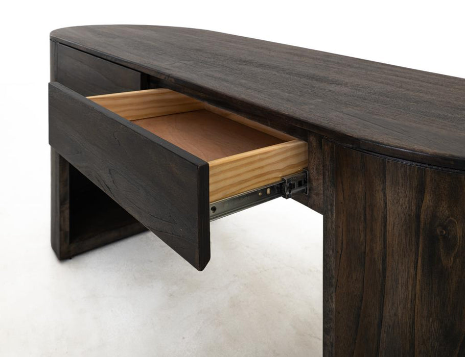 Kelwin Handcrafted Modern Desk with Curved Mango & Teak Wood