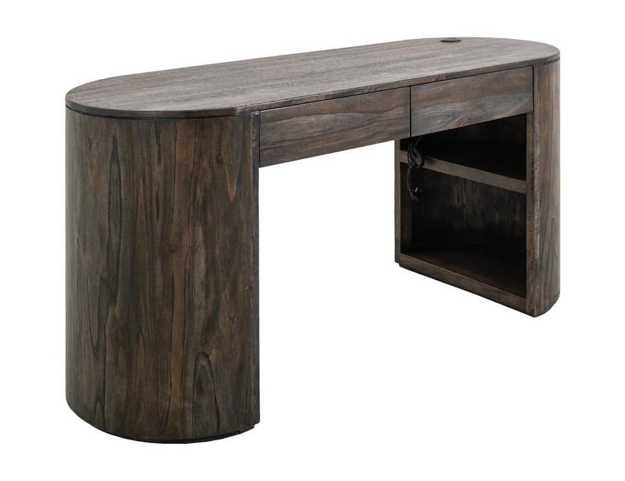Kelwin Handcrafted Modern Desk with Curved Mango & Teak Wood