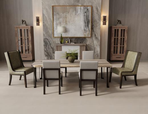 Set of 2 Natural Parota, Wooden Chair