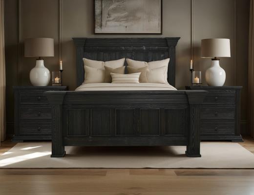 Set of 2 Terra Dark, 3 Drawer, Nightstand