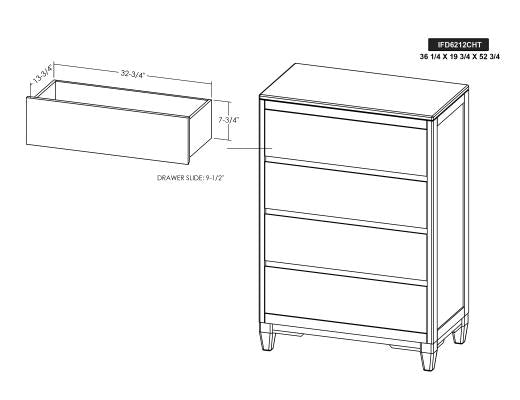 Parota Nova, 4 Drawer Chest