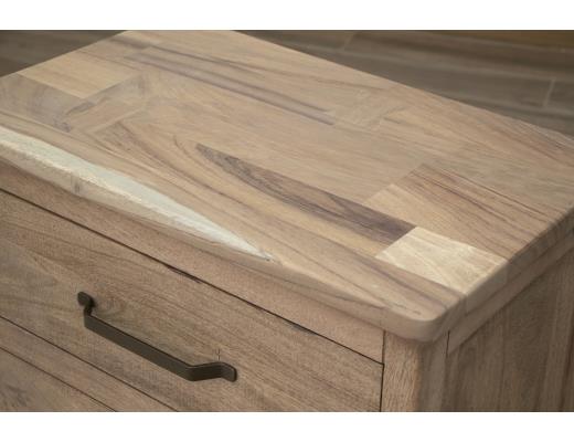 Set of 2 Natural Parota, 2 Drawer Nightstand